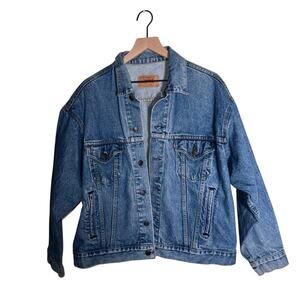 VINTAGE LEVIS 80s small “e” perfect wash made in the USA grunge denim jacket L